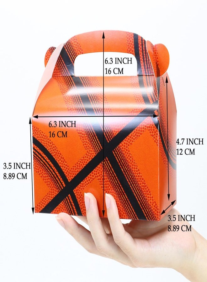 Oletx 24-Pack Basketball Party Favor Treat Boxes Pack, Goodie Boxes, Cardboard Gable Gift Boxes with Handles. Perfect for Basketball Sports Themed Party Decoration Supplies - Image 5